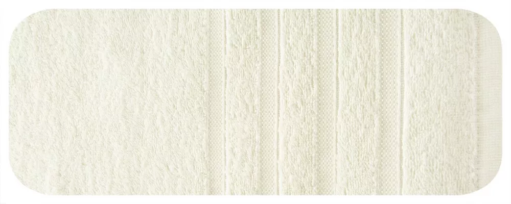 Ręcznik Jade 70x140 kremowy frotte 500g/m2 bawełniany bordiura w delikatne pasy Eurofirany