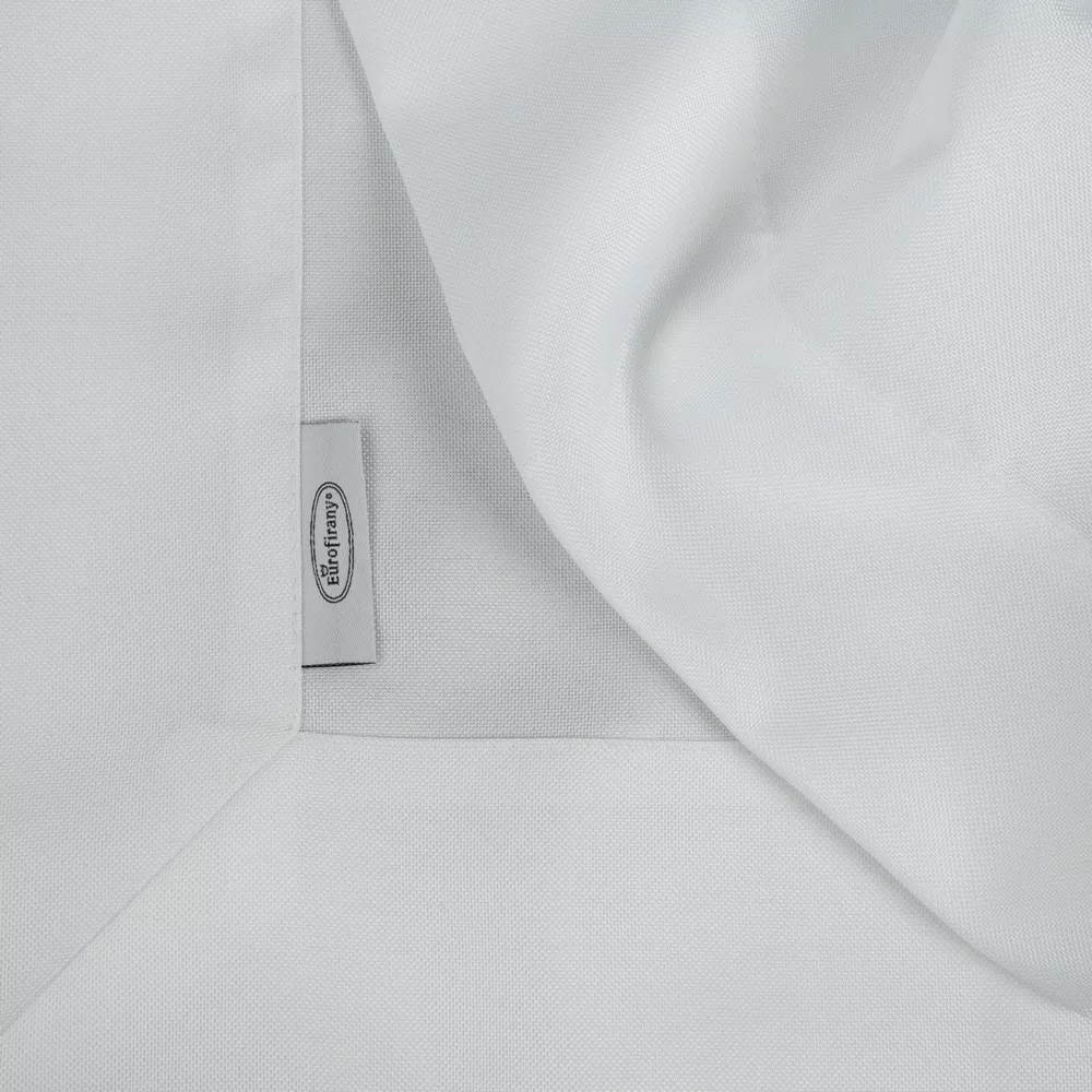 Obrus 145x400 Aleksa biały z szeroką listwą Eurofirany