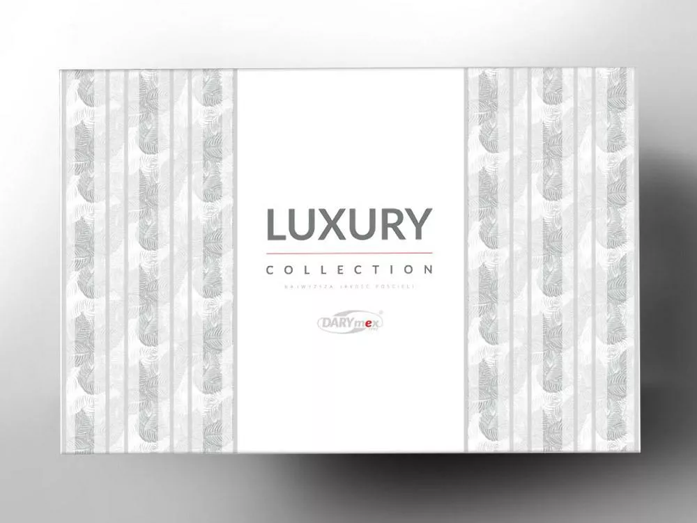 Pościel satynowa 160x200 Sal szara jasna w pudełku żakardowa ornamenty orientalna Luxury Premium