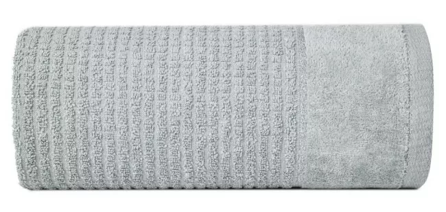 Ręcznik Glory 2 30x50 stalowy z welurową bordiurą i srebrną nicią 500g/m2 frotte Eurofirany