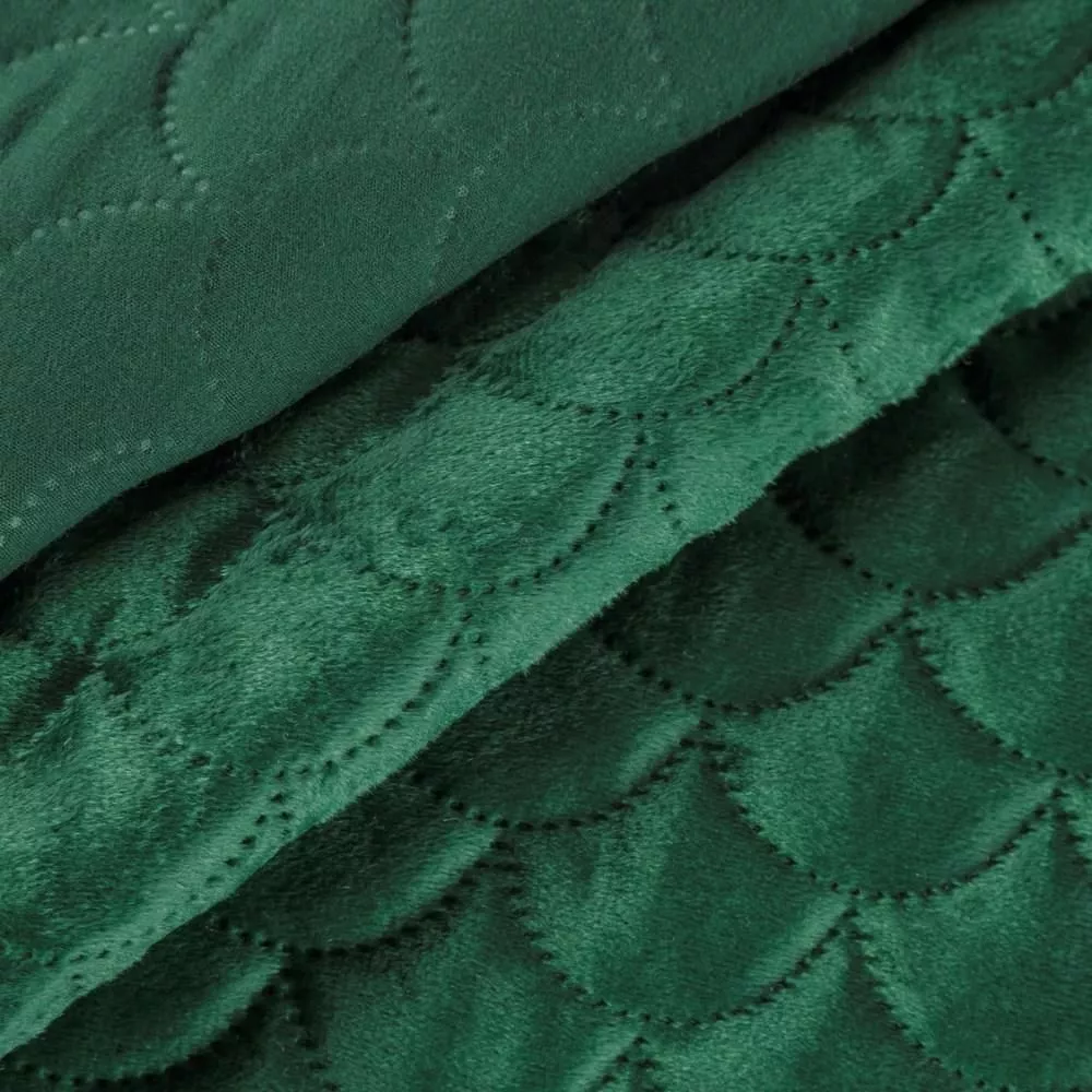 Narzuta dekoracyjna 220x240 Ariel ciemna zielona welurowa Eurofirany