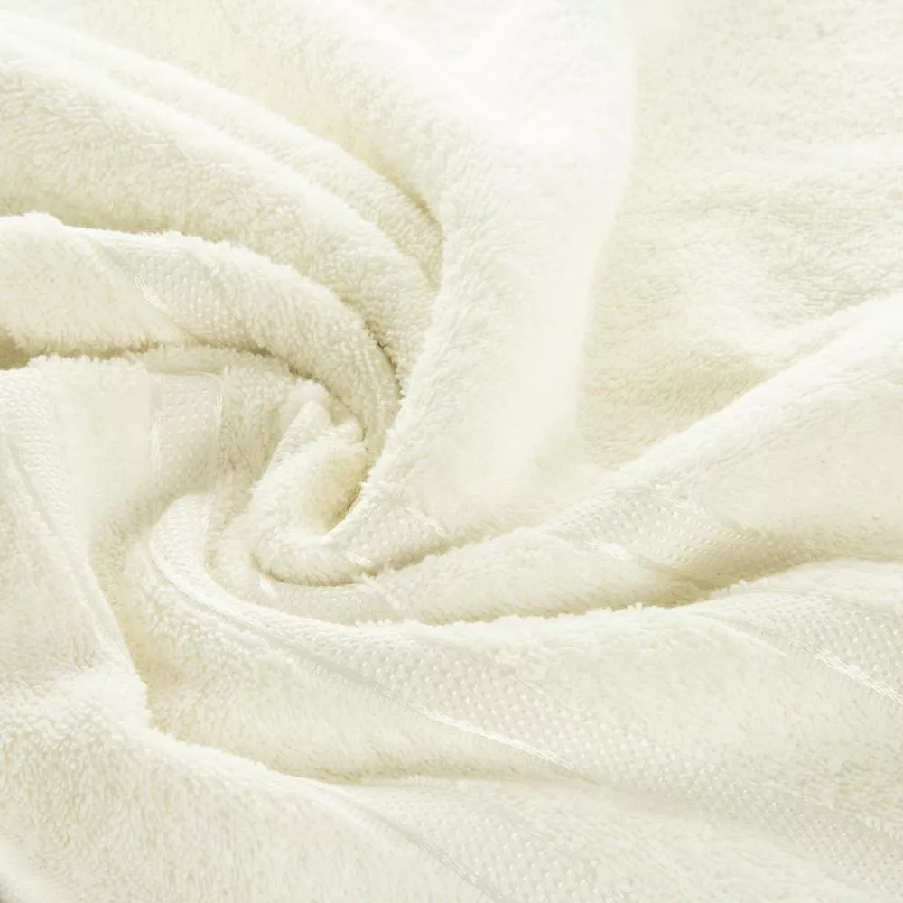 Ręcznik Jade 50x90 kremowy frotte 500g/m2 bawełniany bordiura w delikatne pasy Eurofirany