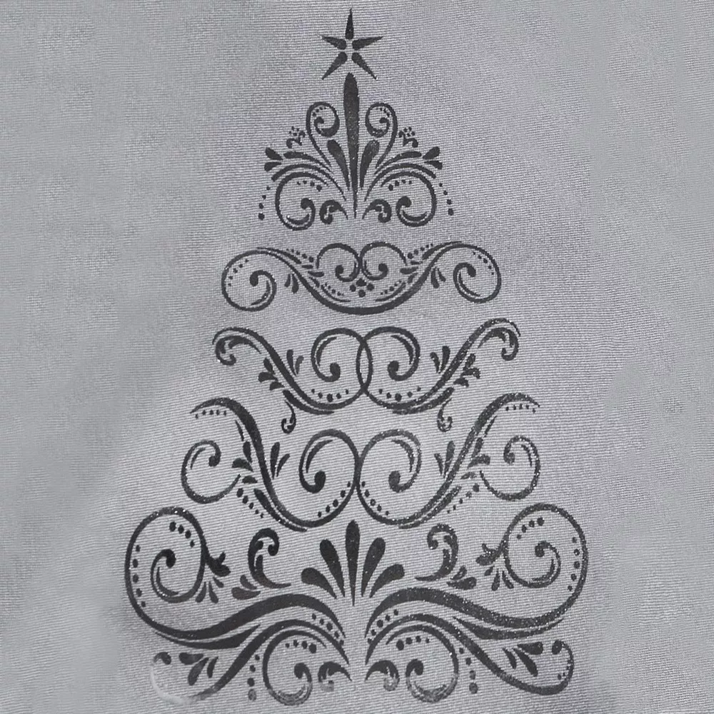 Obrus bieżnik świąteczny 40x180 Eulalia biały srebrna choinka