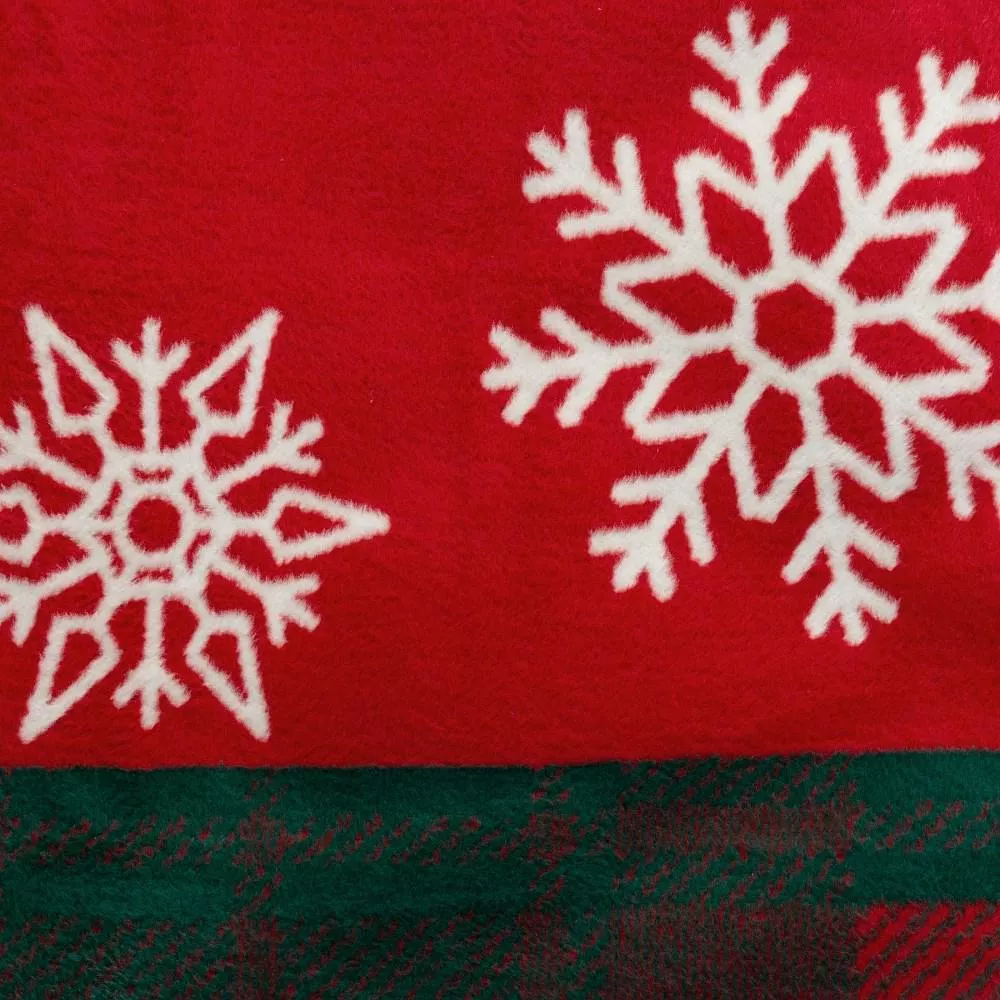 Koc świąteczny 150x200 Santa czerwony     zielony bawełniany akrylowy Eurofirany