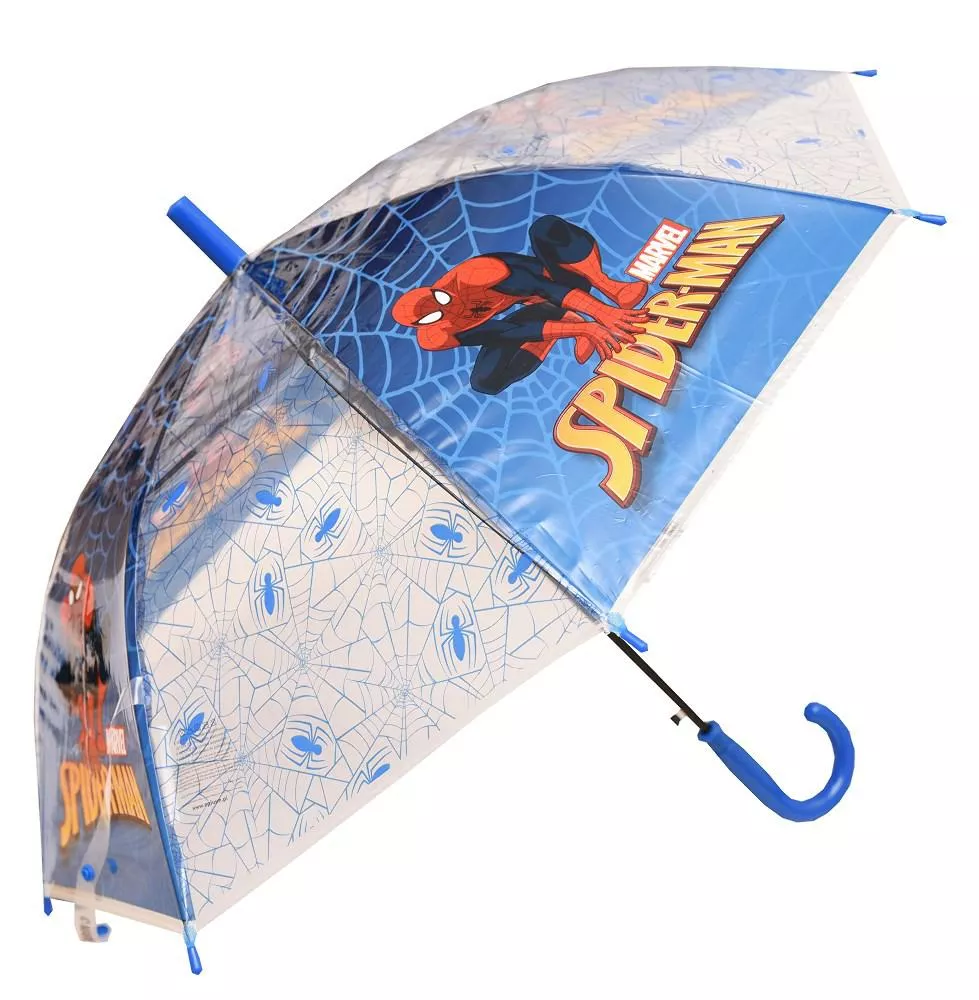 Parasolka dla dzieci Spiderman Człowiek Pająk biała niebieska 6700 chłopięca automatyczna