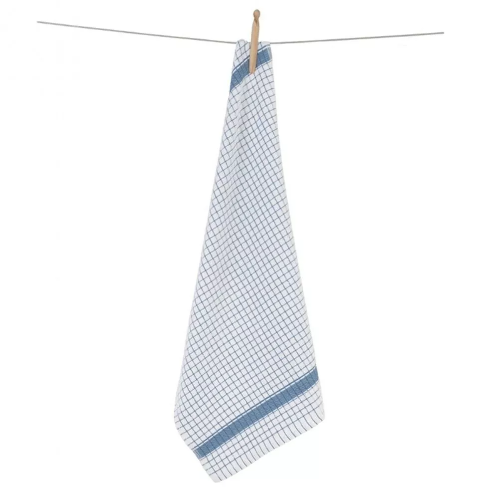 Ręcznik kuchenny 50x70 biały niebieski kratka 4380R frotte bawełniany 285g/m2 Clarysse
