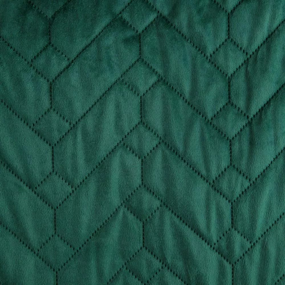 Narzuta dekoracyjna 170x210 Luiz zielona ciemna welwetowa dwsutronna geometria