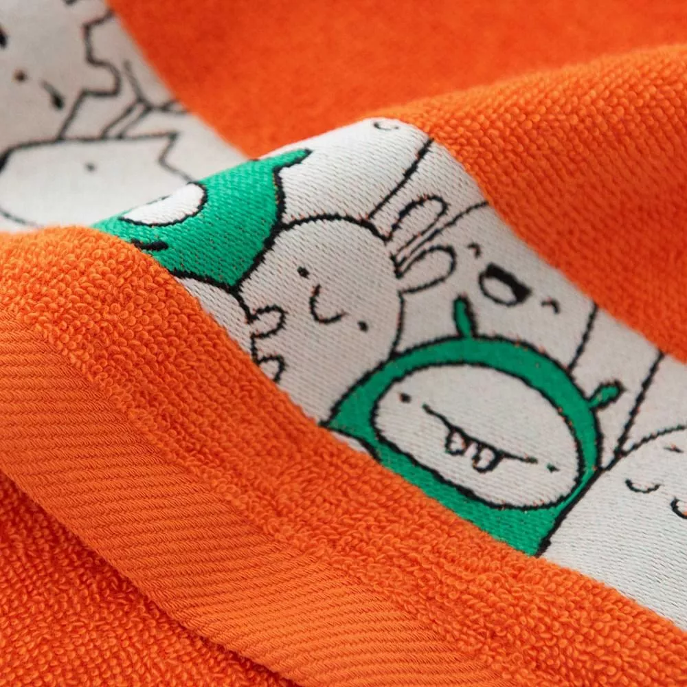 Ręcznik 50x70 Slames zwierzątka Oranż-K17-5195 pomarańczowy frotte bawełniany dziecięcy