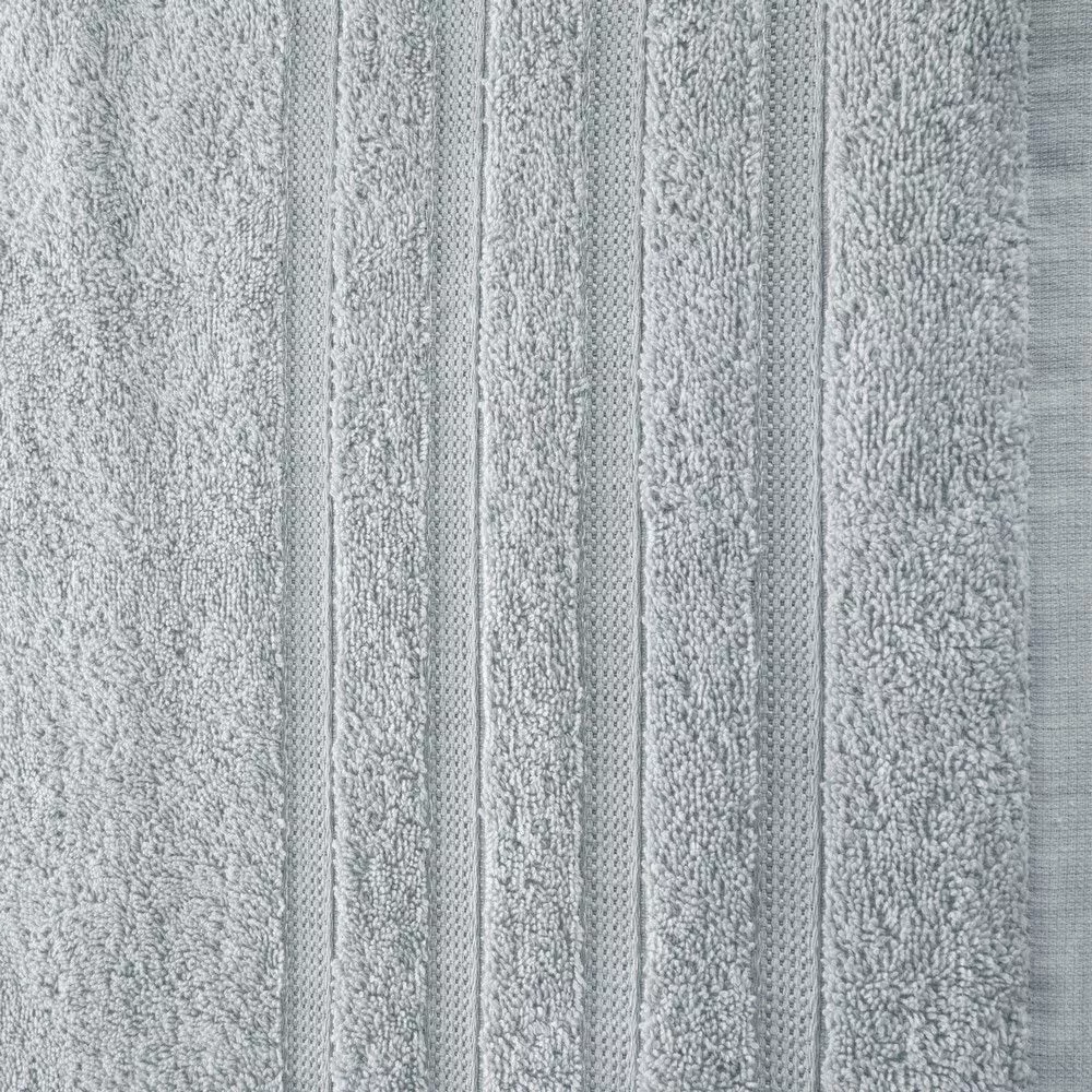 Ręcznik Jade 70x140 srebrny frotte 500g/m2 bawełniany bordiura w delikatne pasy Eurofirany