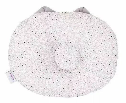 Poduszka dla niemowląt Kitty przeciwodkształceniowa szara kwiatuszki TDDPK-02 do karmienia