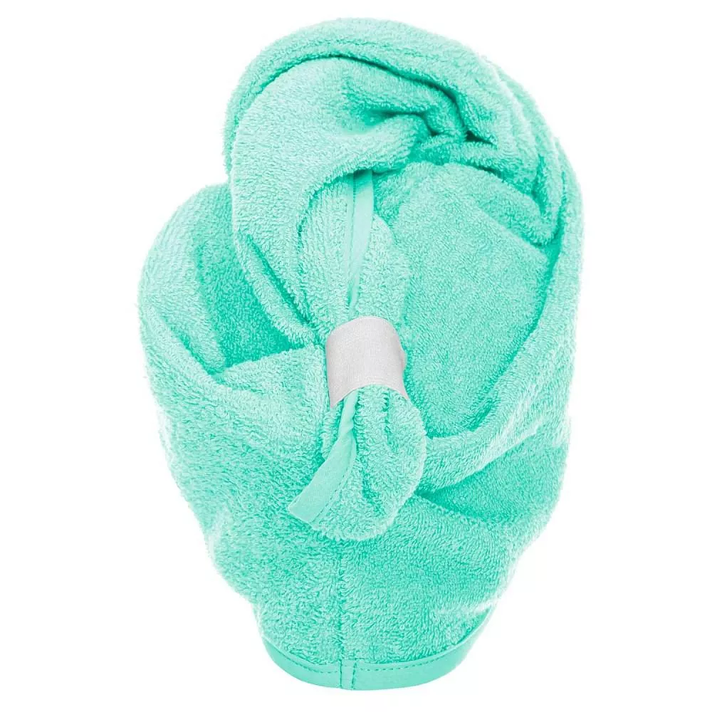 Turban kąpielowy 65x23 miętowy frotte ręcznik do włosów na głowę
