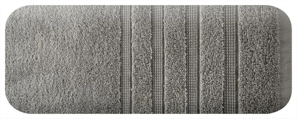 Ręcznik Jade 50x90 stalowy frotte 500g/m2 bawełniany bordiura w delikatne pasy Eurofirany