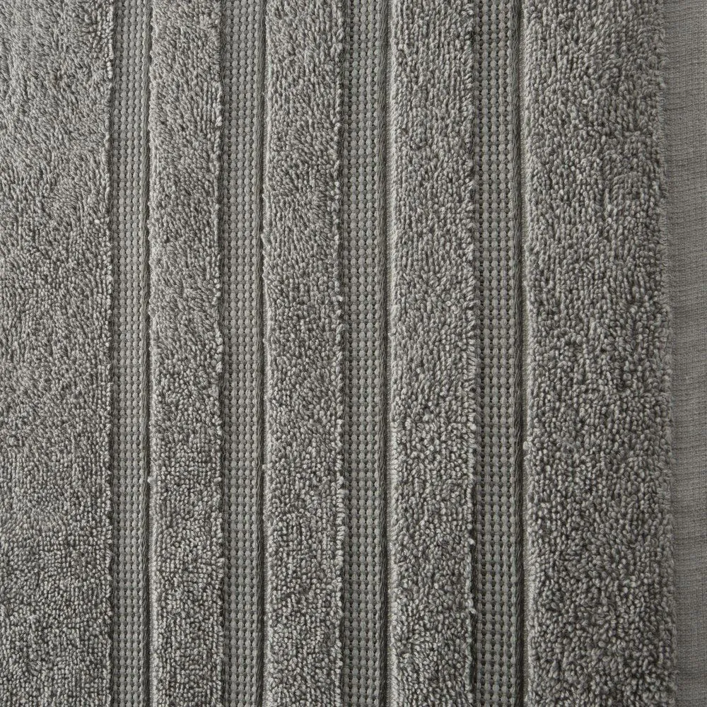 Ręcznik Jade 50x90 stalowy frotte 500g/m2 bawełniany bordiura w delikatne pasy Eurofirany