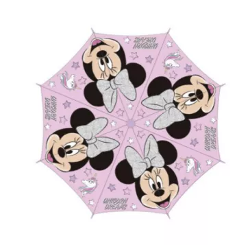 Parasolka dla dzieci Myszka Mini Jednorożec 5228 Minnie Mouse unicorn gwiazdki różowy parasol różowa rączka