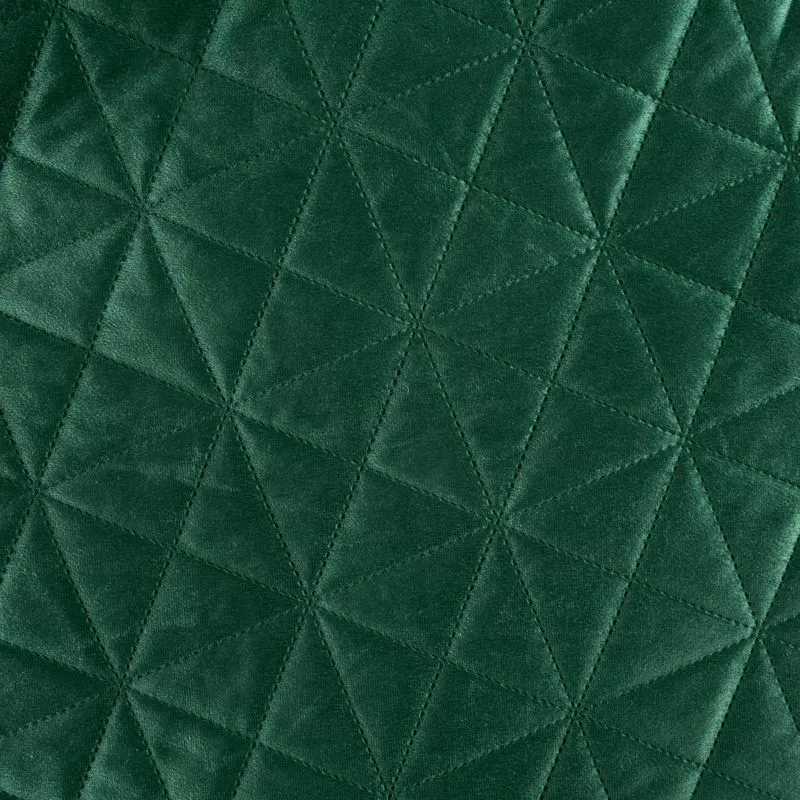 Koc narzuta na fotel 70x160 Luiz 3 zielona ciemna welwetowa wzór geometryczny