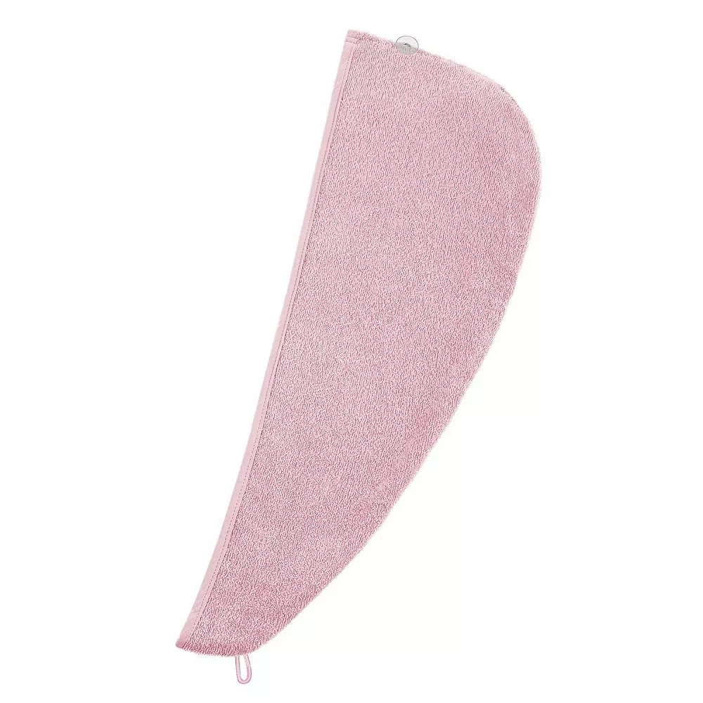 Turban do włosów Button różowy kąpielowy ręcznik frotte