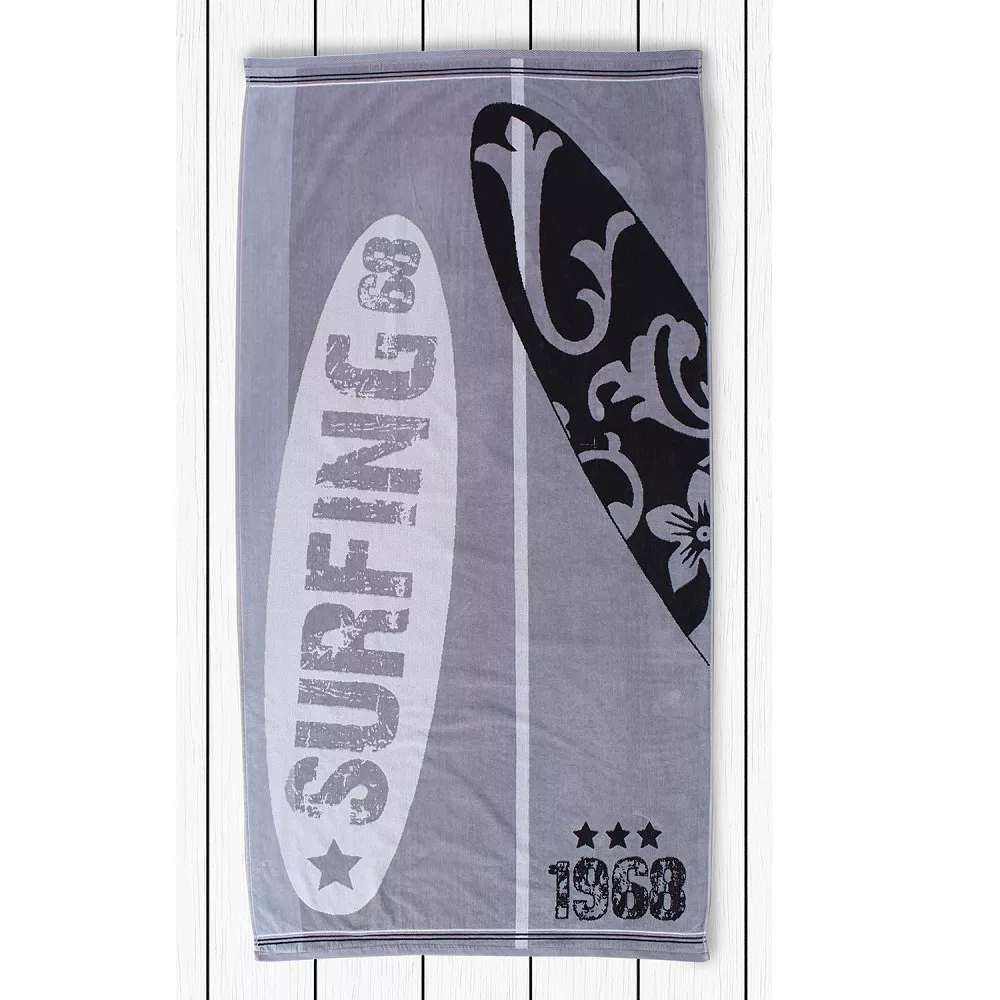 Ręcznik plażowy 90x180 Surfing Grey 0746 Szary deski surfingowe