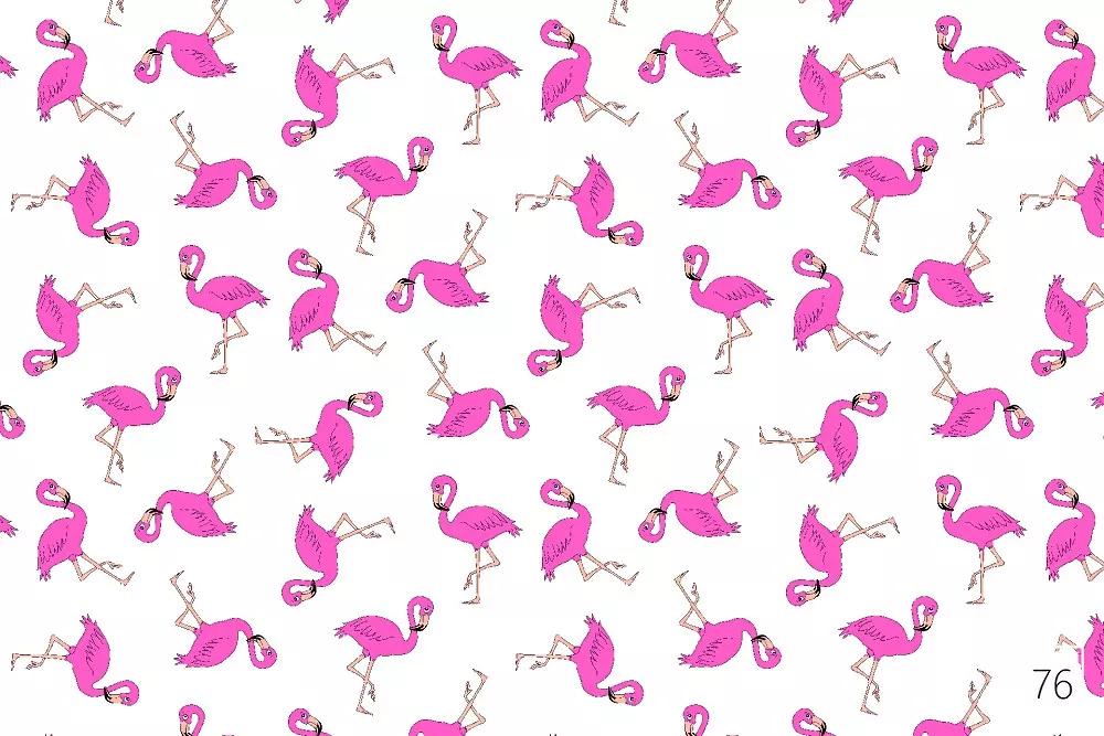 Pościel bawełniana  90x120 1435E biała flamingi różowe 76N