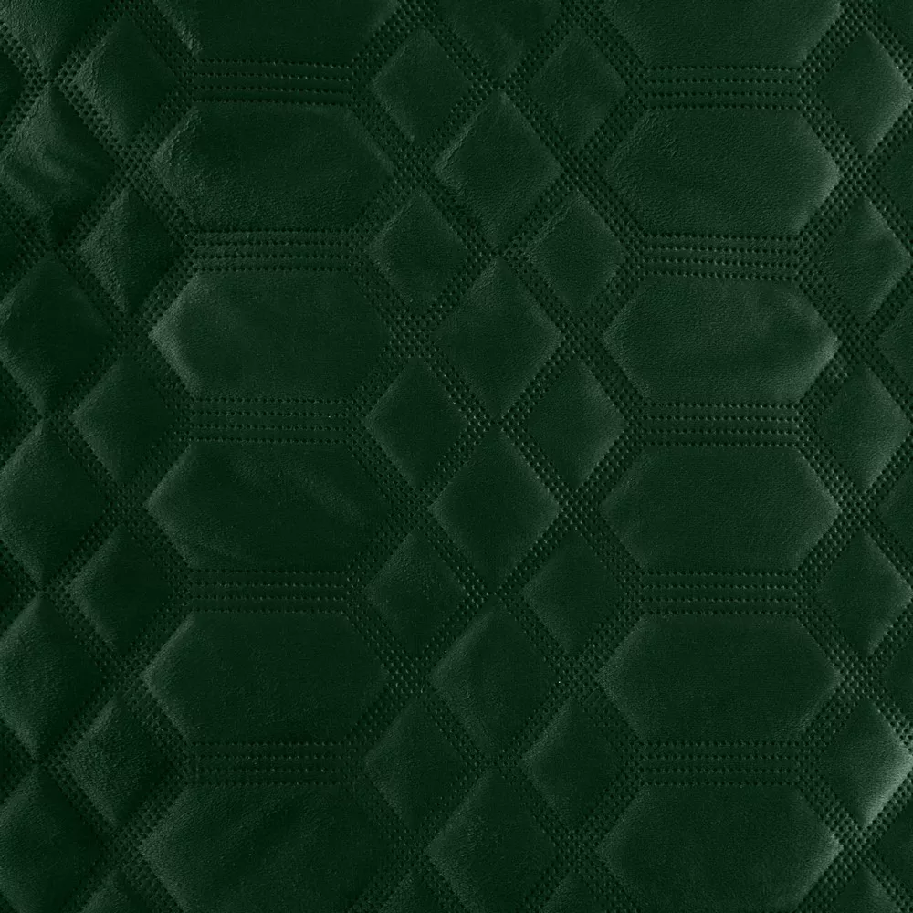 Narzuta dekoracyjna 220x240 Ariel 2 zielona ciemna welwetowa wzór geometryczny Eurofirany