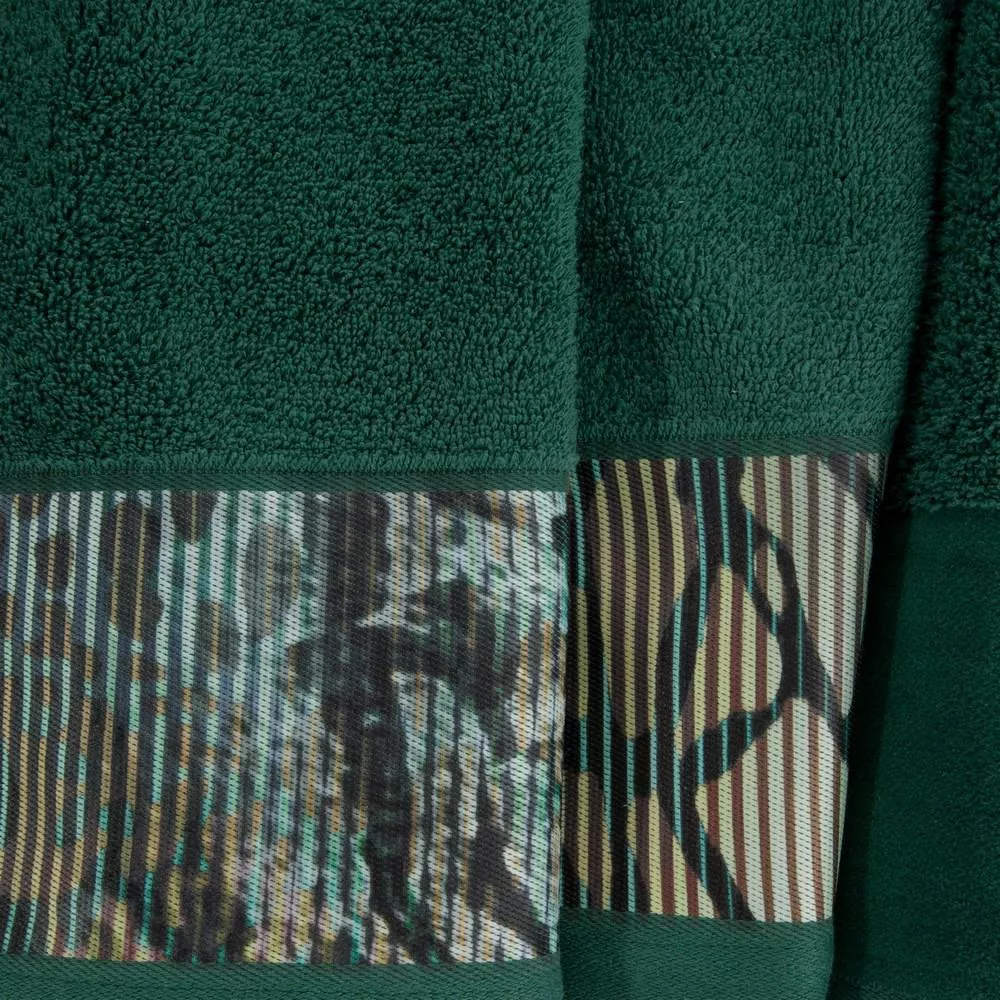 Komplet ręczników w pudełku 50x90 2szt Carla zielony ciemny Eurofirany