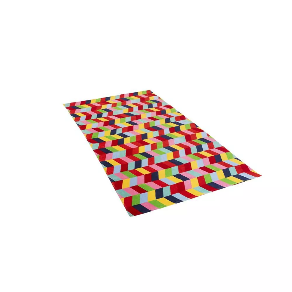 Ręcznik plażowy 90x170 Multimix kolorowy geometryczny ZB-7808W drukowany welurowy 320g/m2 Clarysse