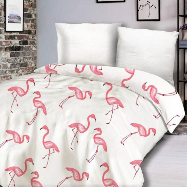 Pościel na lato w różowe flamingi
